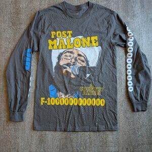 Post Malone A Country Album F-1 Trillion Tour VIP Long Sleeve T Shirt - SMALL
